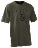  - Tričko s krátkým rukávem Deerhunter Logo kôrovo zelená / XXL
